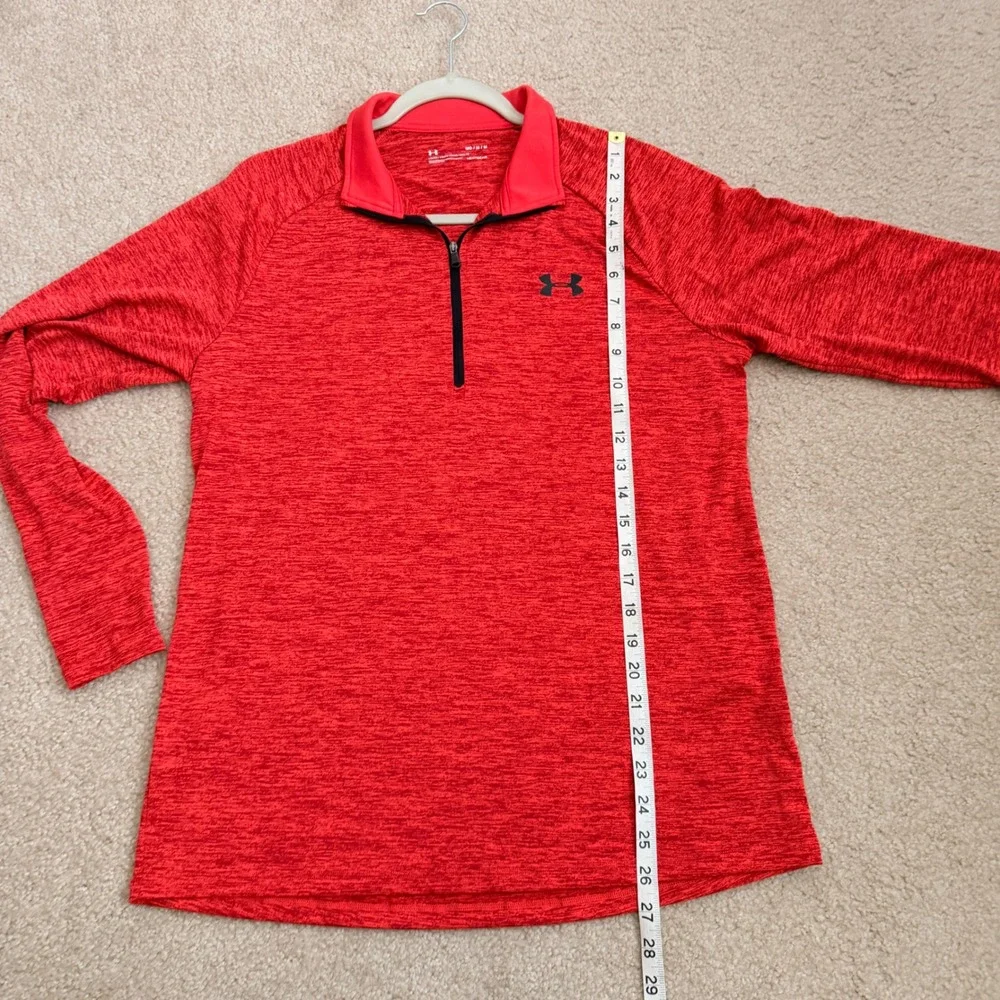 Under Armour Mens Tech 2.0 1/4 Zip HeatGear Red Heather Pullover MD